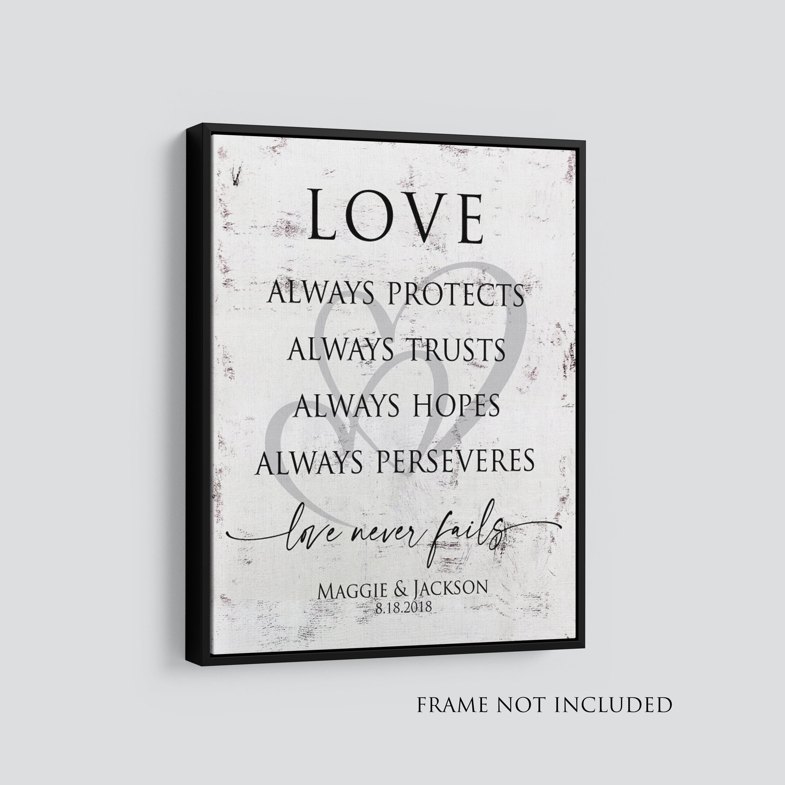 Love always protects FH6 Canvas with add on black floater frame