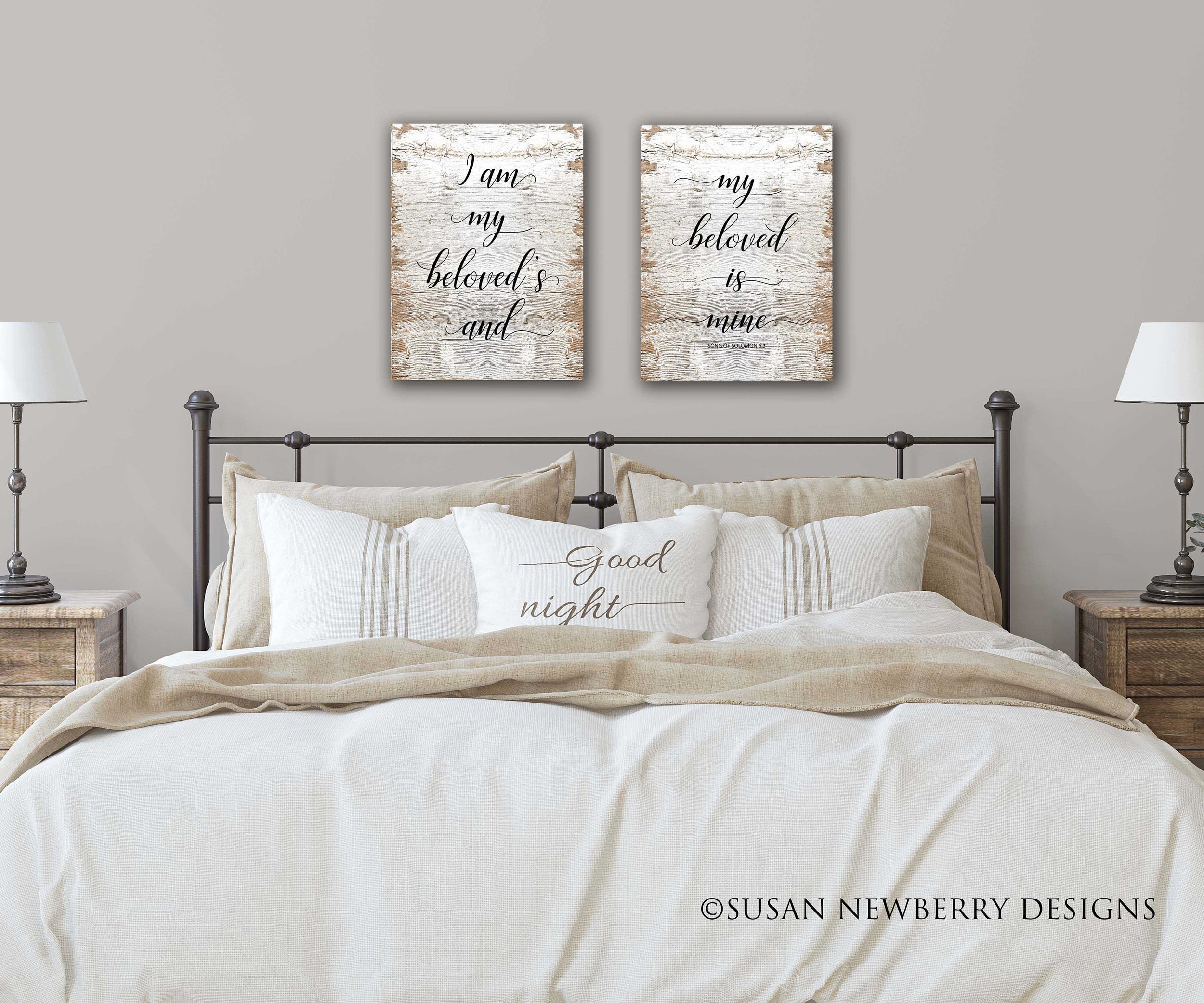 I am my beloveds FH14 Duo Canvas hung over bed