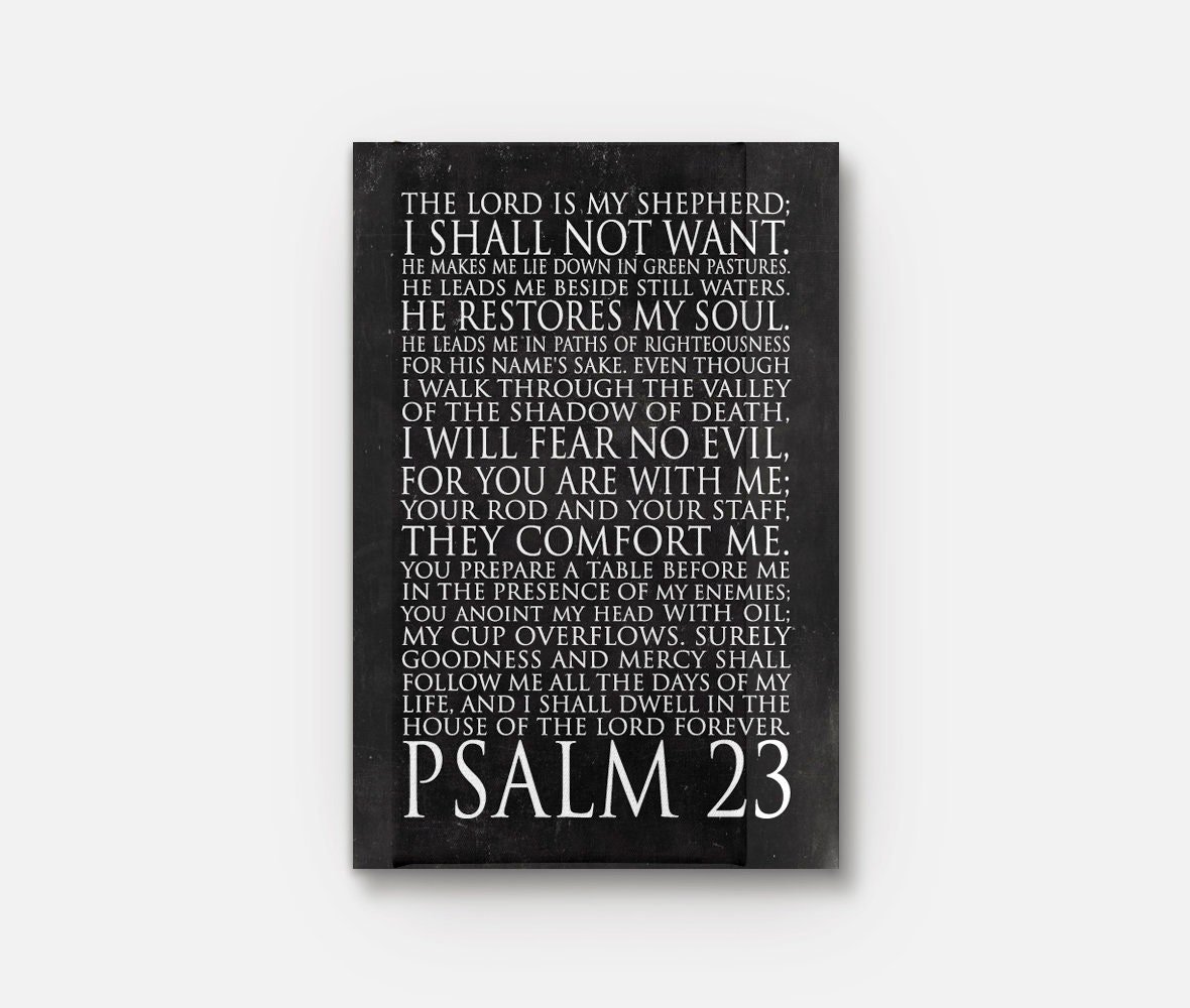 Psalm 23 Dark Chalkboard Canvas Christian Wall Art