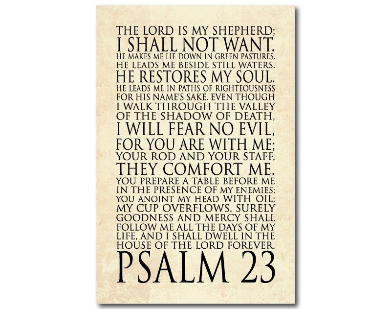Psalm 23 Light Vintage Canvas Christian Wall Art