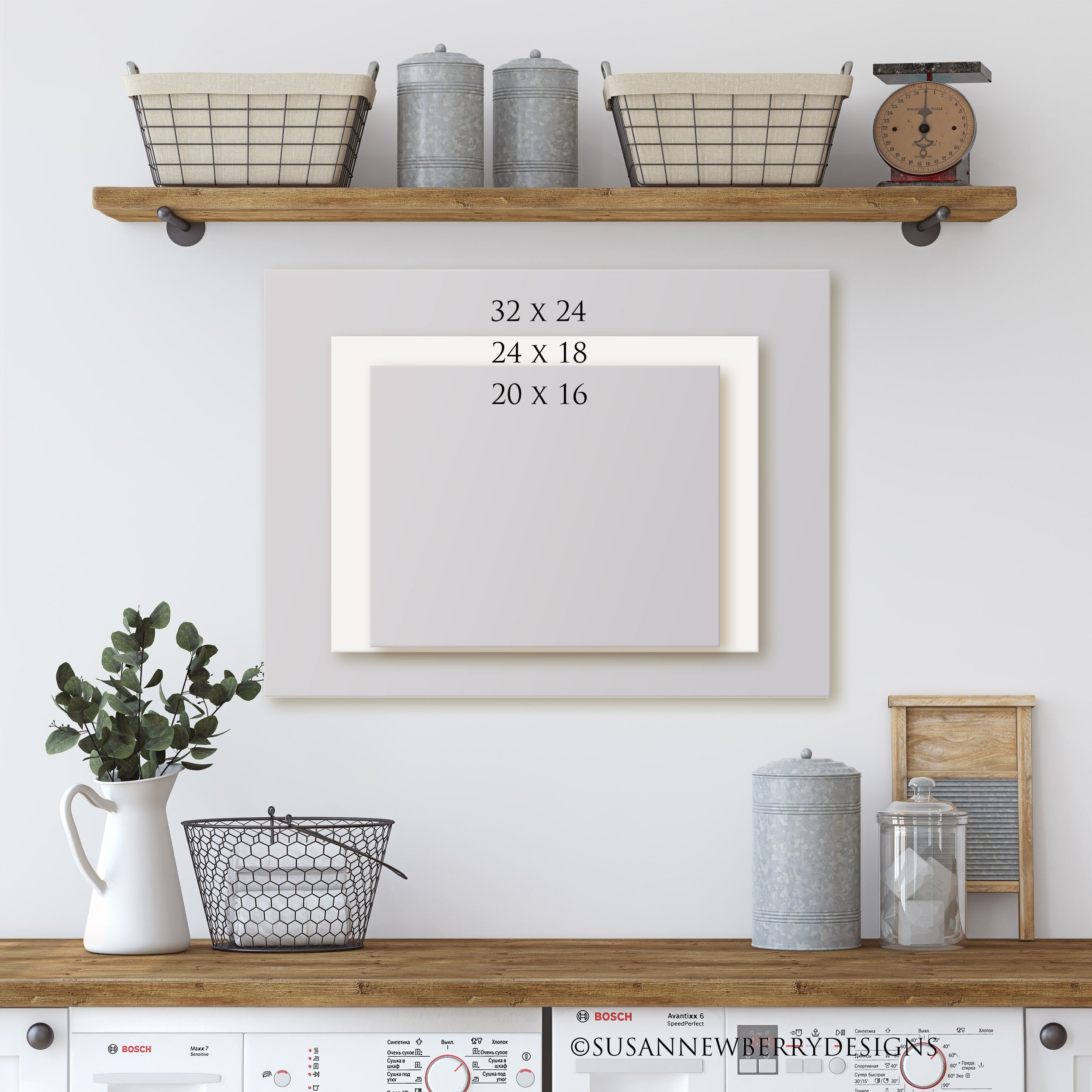 size examples in laundry room