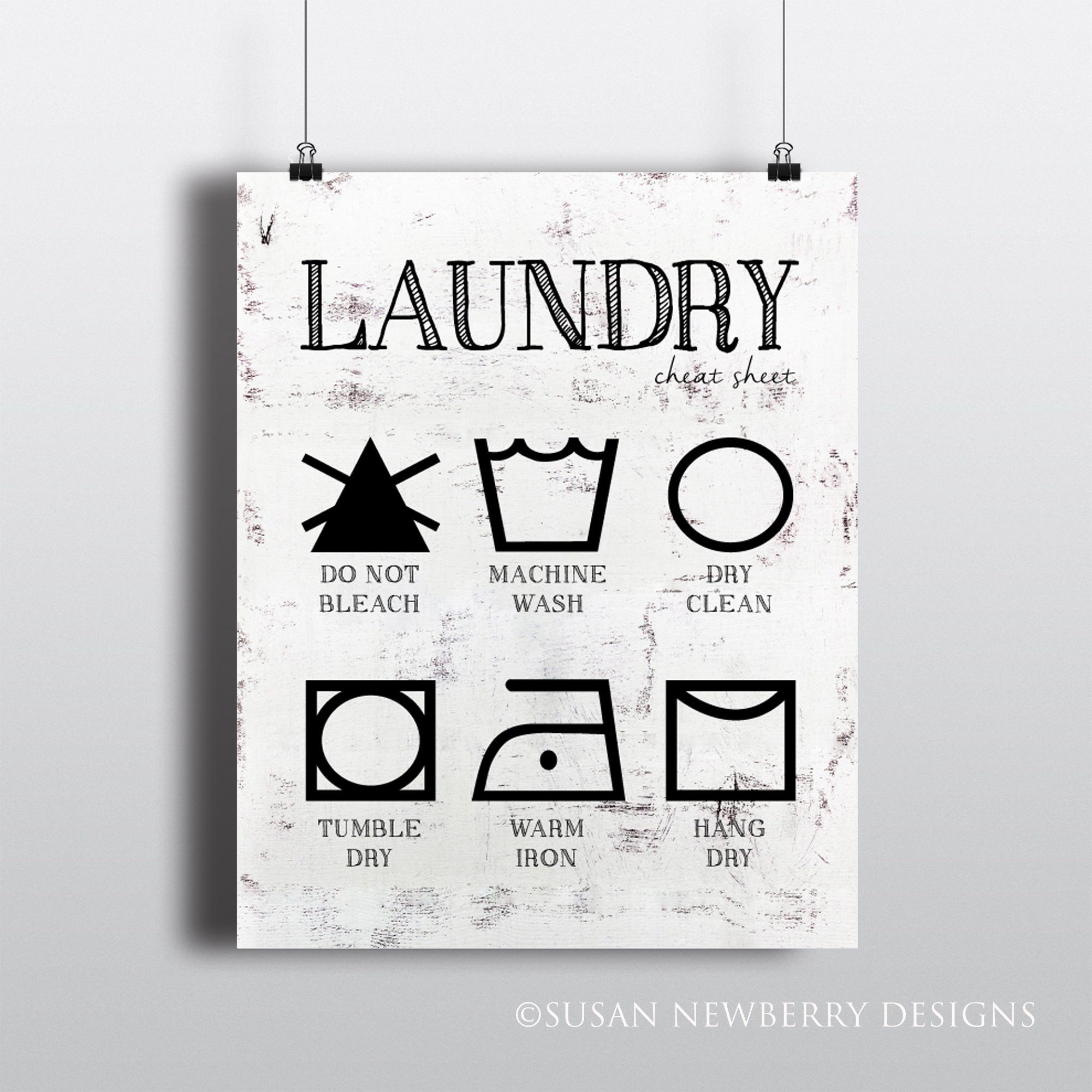 Laundry cheat sheet wall art FH 6 print