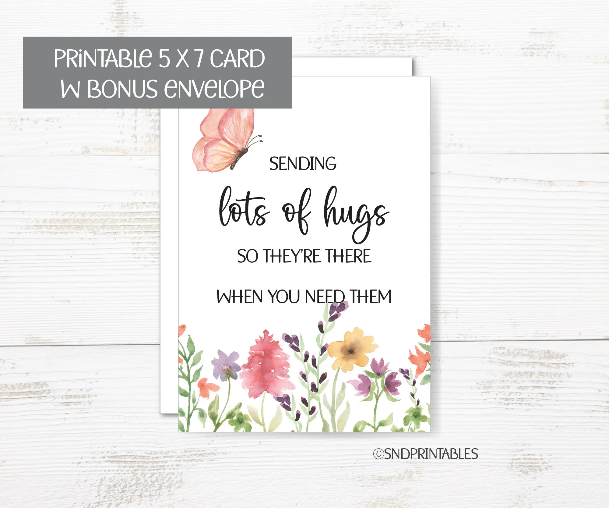 Sending Lots of Hugs Printable Greeting Card — SUSAN NEWBERRY DESIGNS