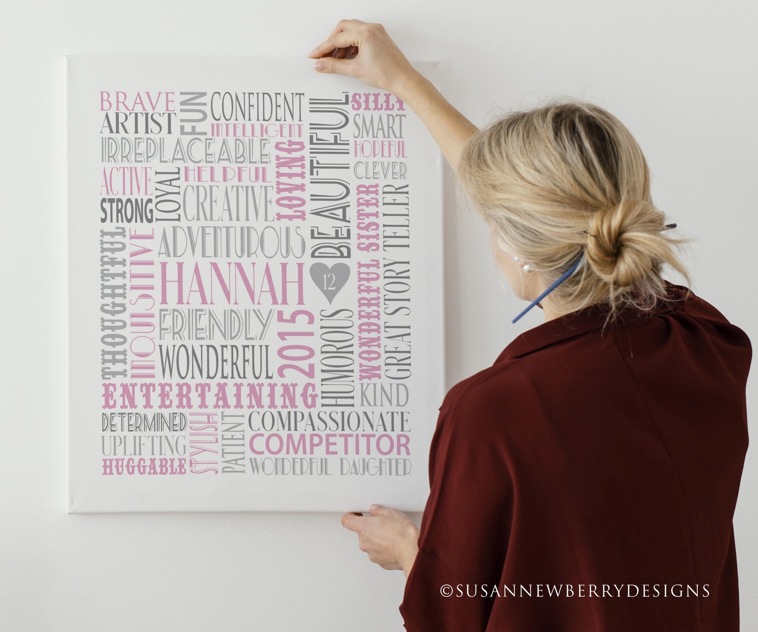 Custom Heart Shaped Word Cloud Print or Canvas — SUSAN NEWBERRY DESIGNS