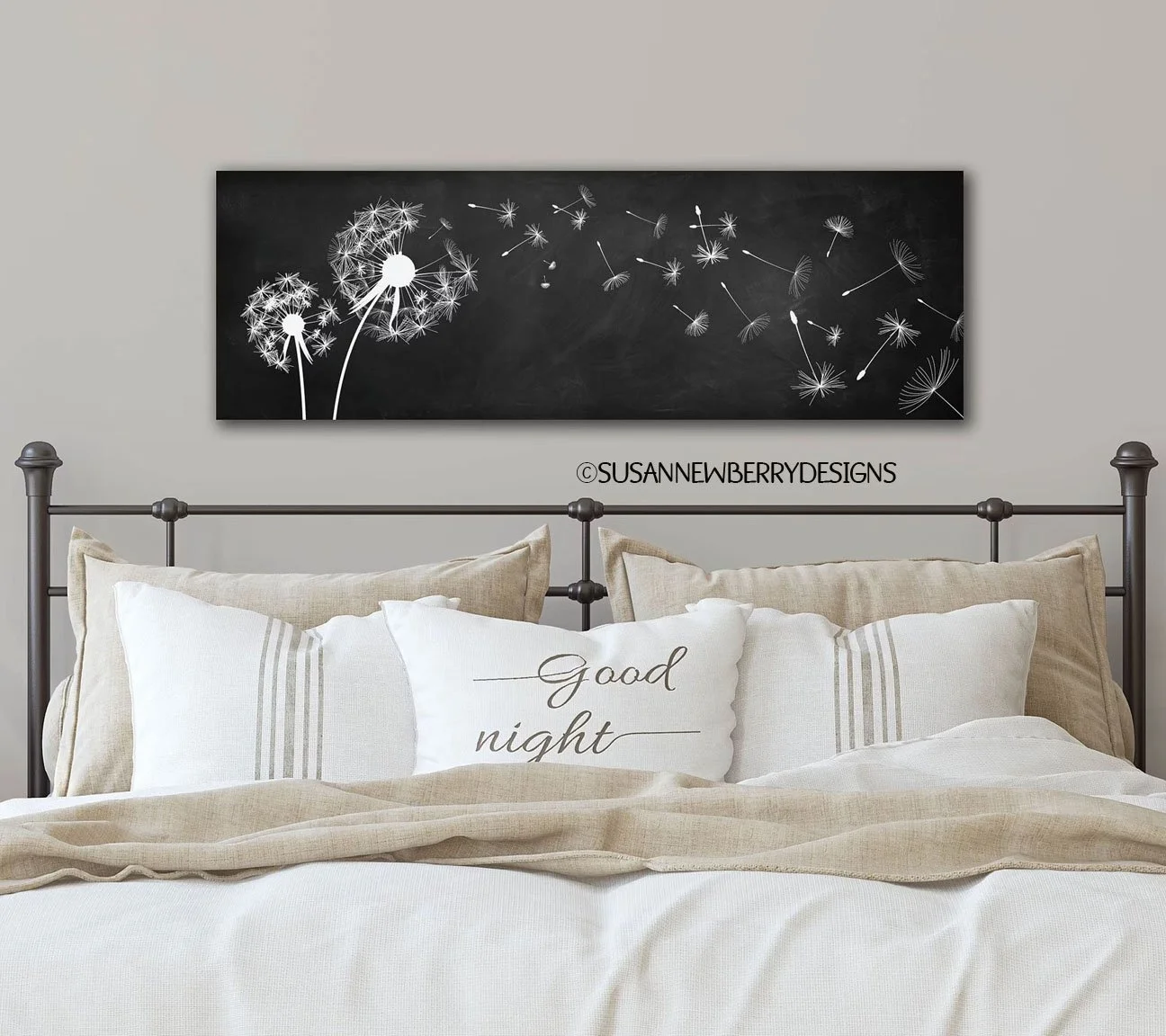Panoramic Dandelion Farmhouse Canvas