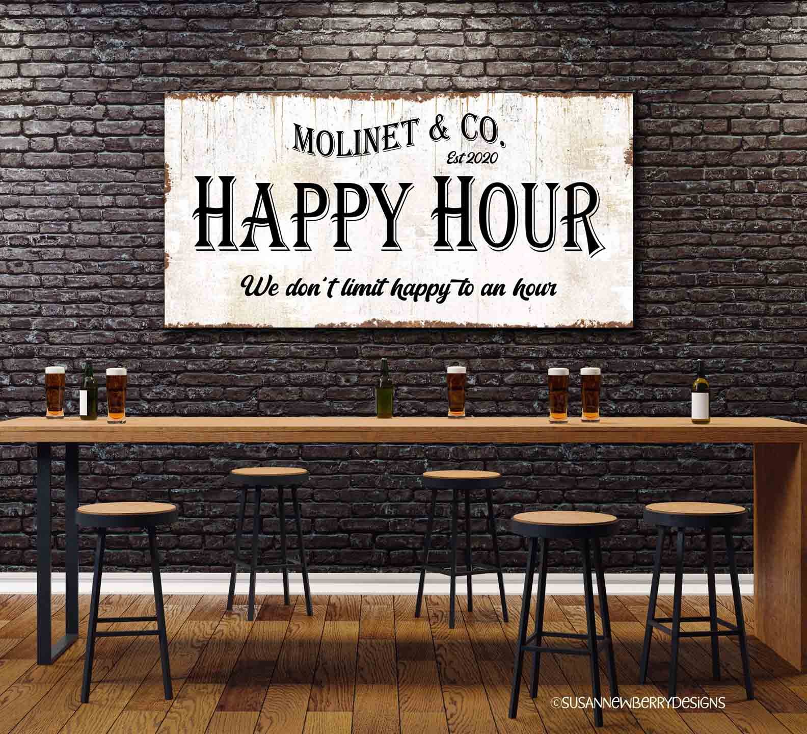 Happy Hour Metal Sign 1