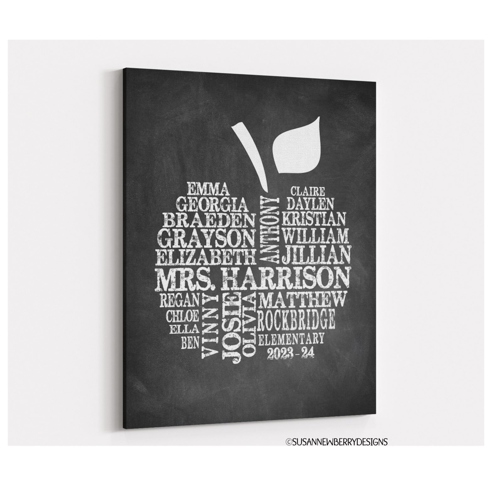Custom-apple-teacher-word-cloud-dark-chalkboard-canvas
