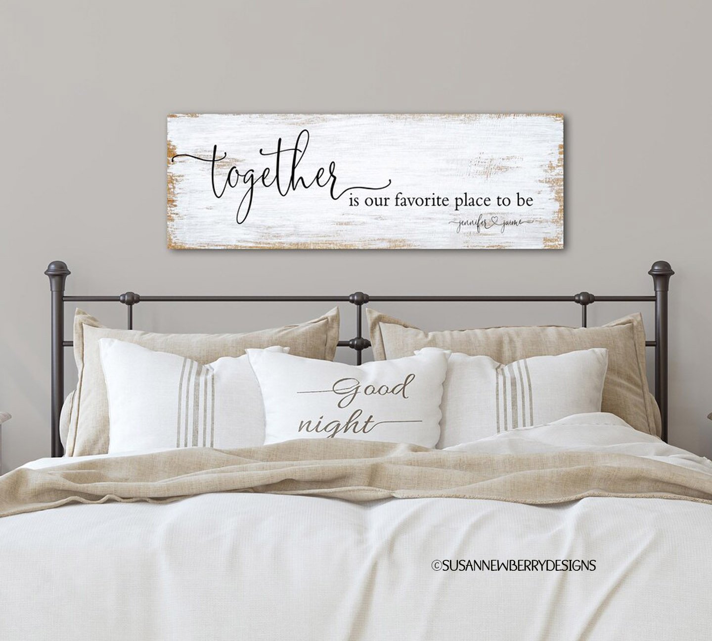 Together FH 21 Canvas hung over bed