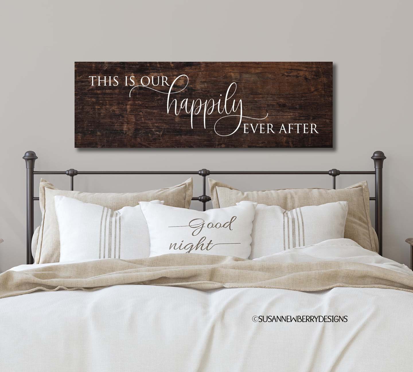 This is our happily FH 35 Canvas hung over bed