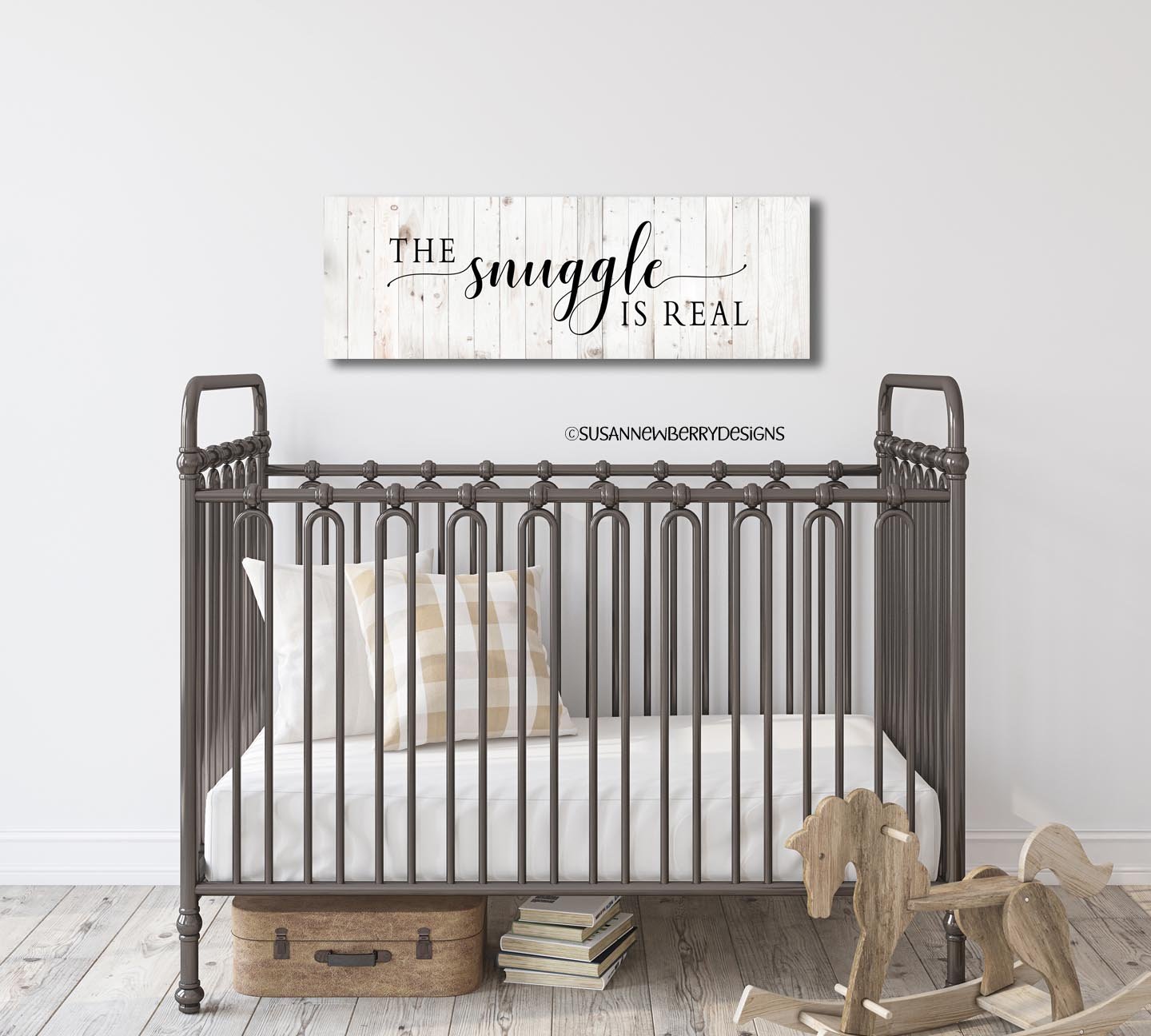 The snuggle FH 40 canvas hung over crib