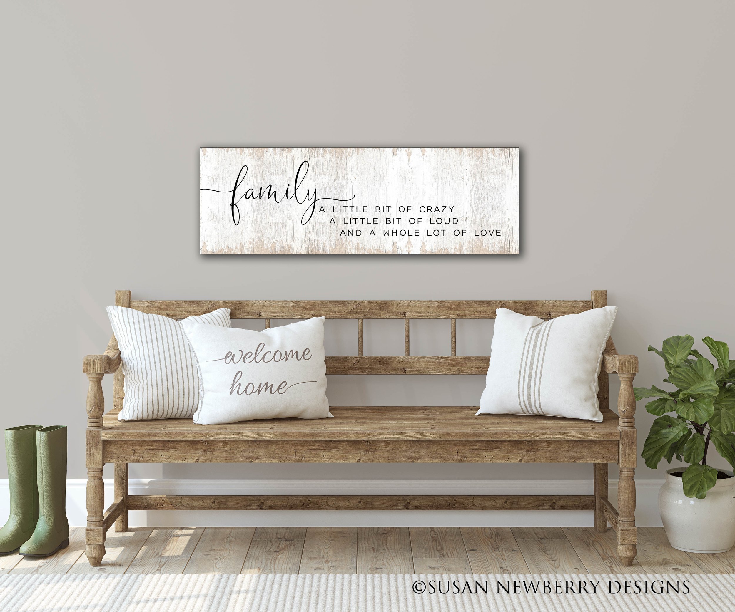 Family FH 18 Canvas hung over bench