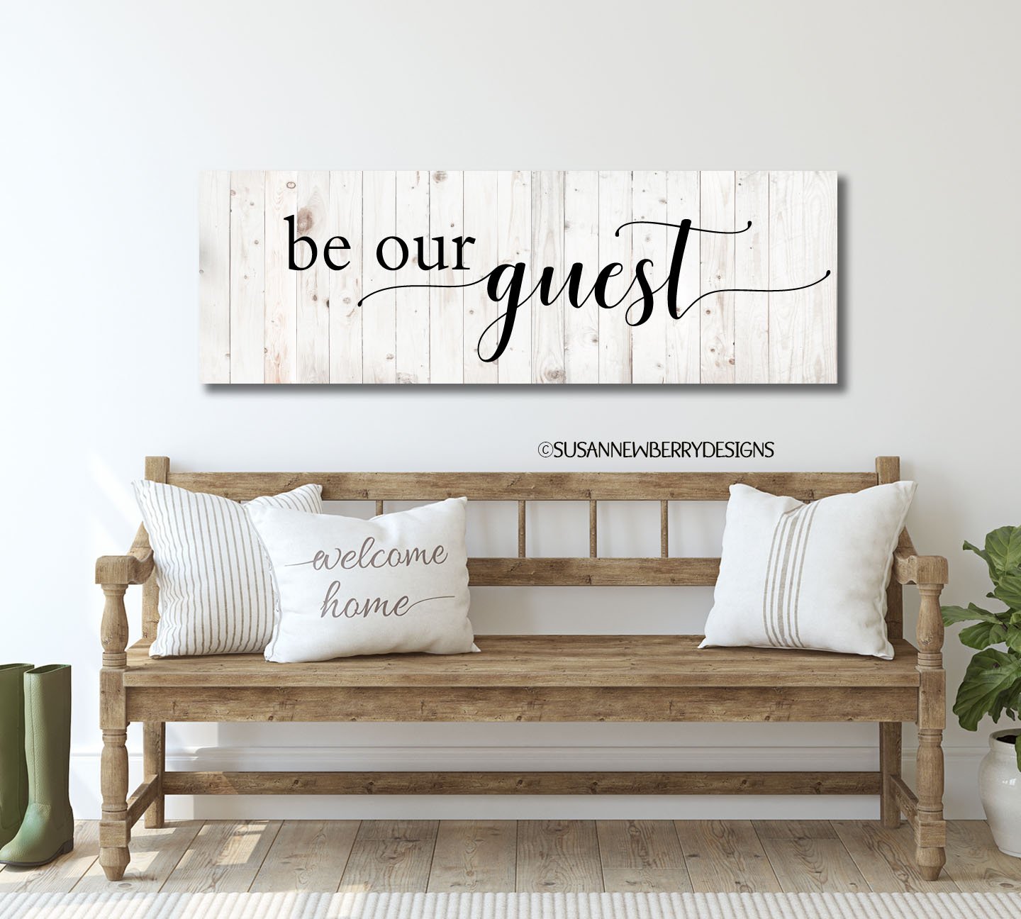 Be our guest FH 13 Canvas hung over bench