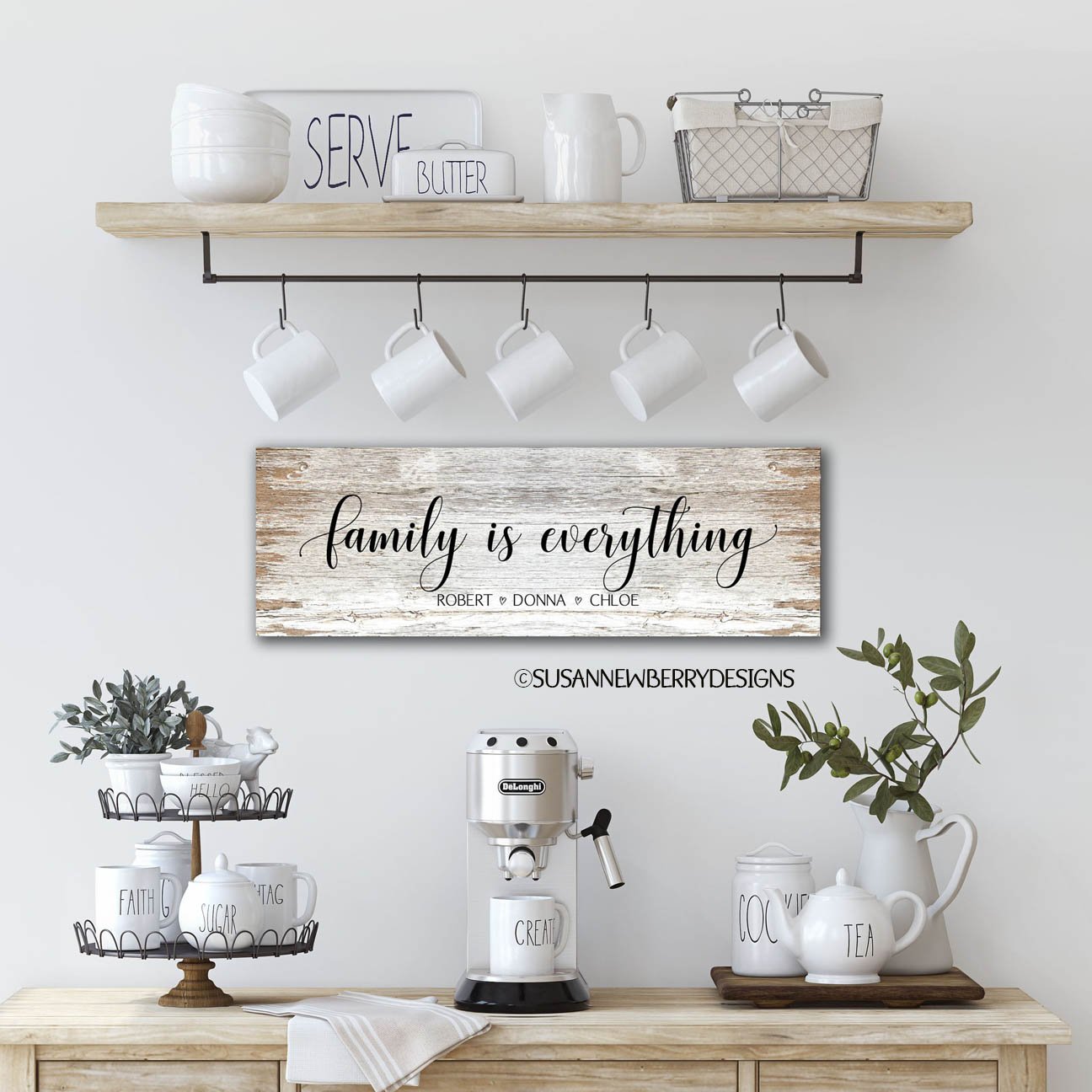 Family is everything FH 14 Canvas hung in Kitchen