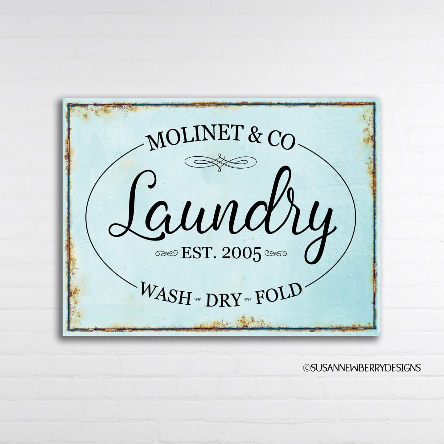 Laundry Metal Sign Background 44
