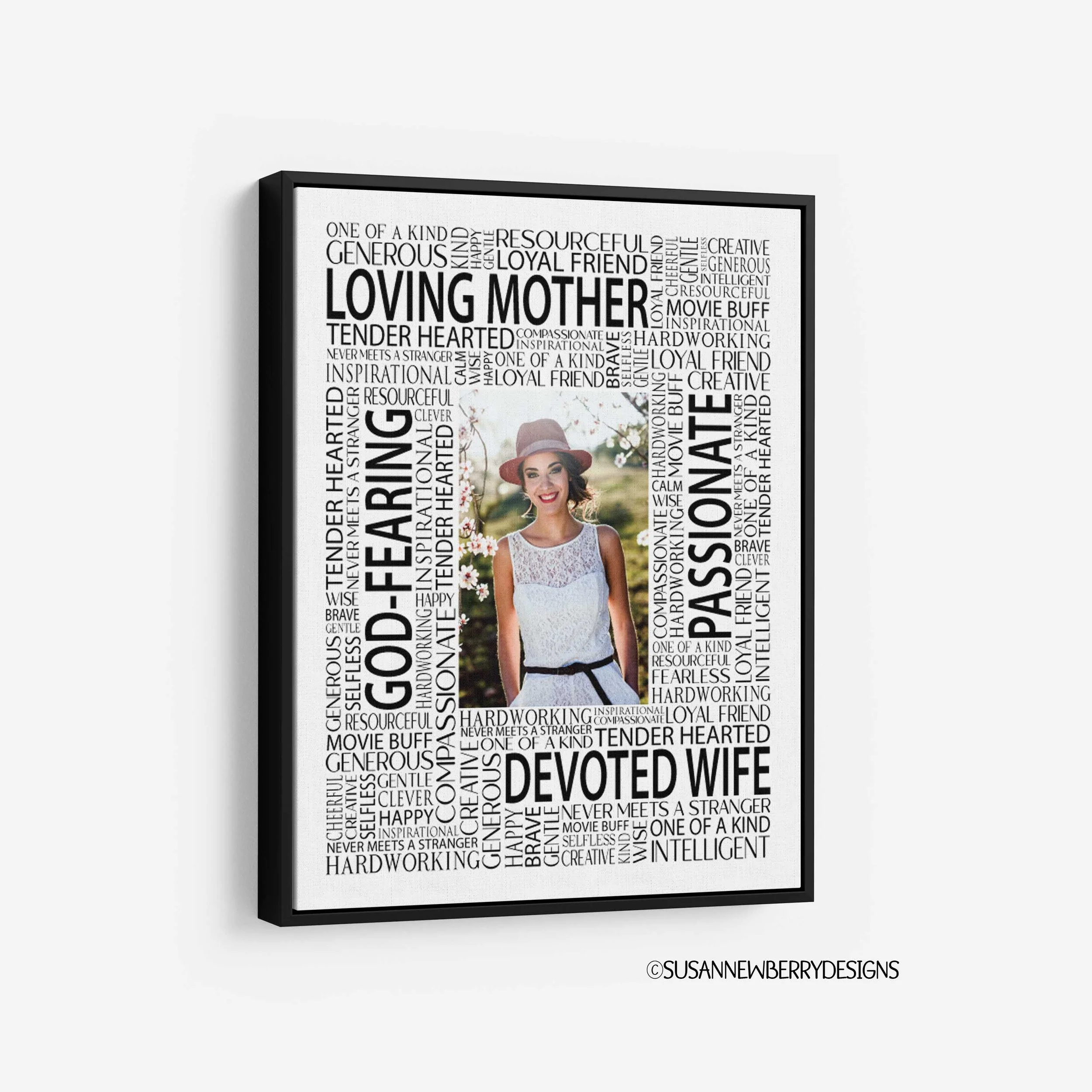 Photo Word Cloud with Multi-Fonts Wall Art