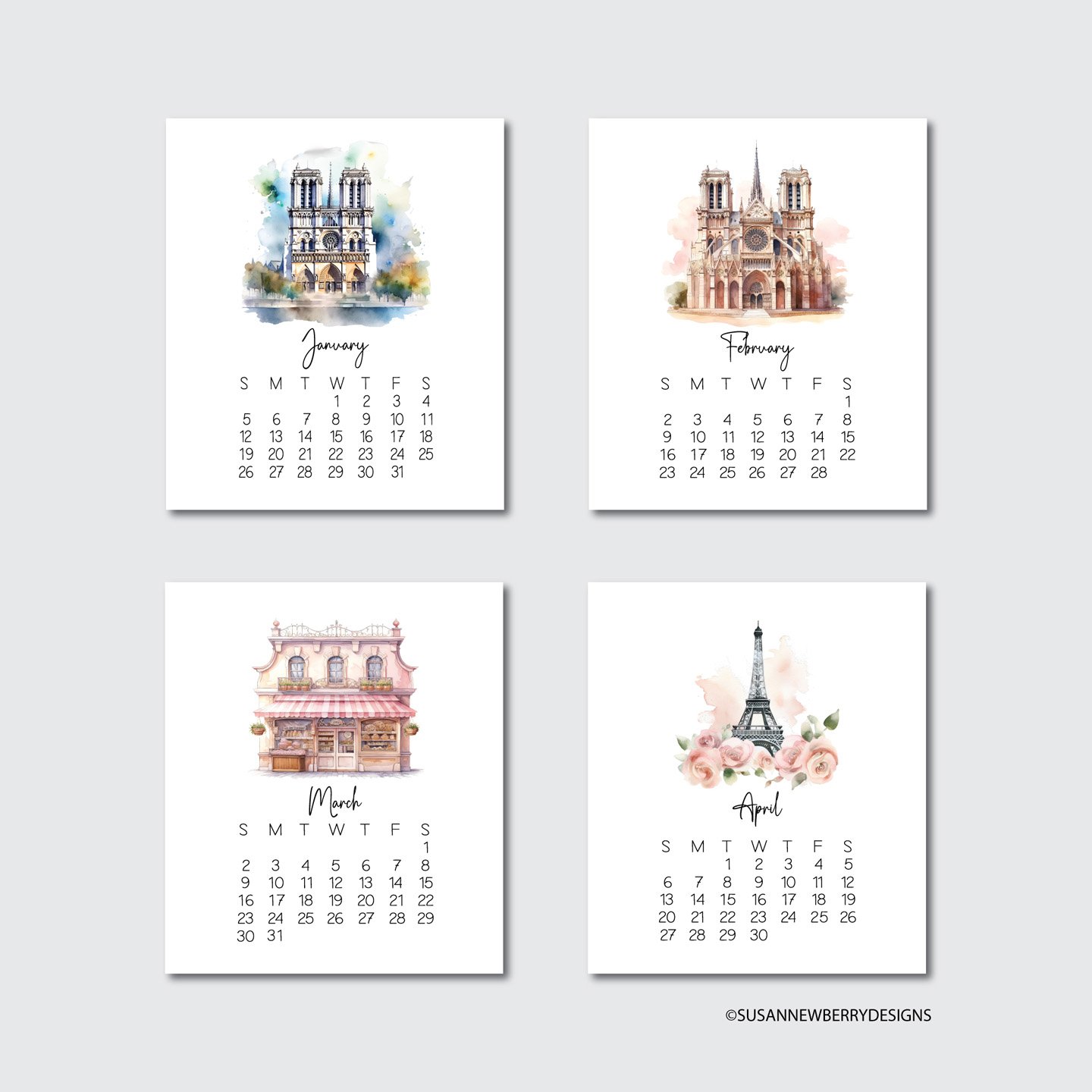 Paris-Calendar-January-April