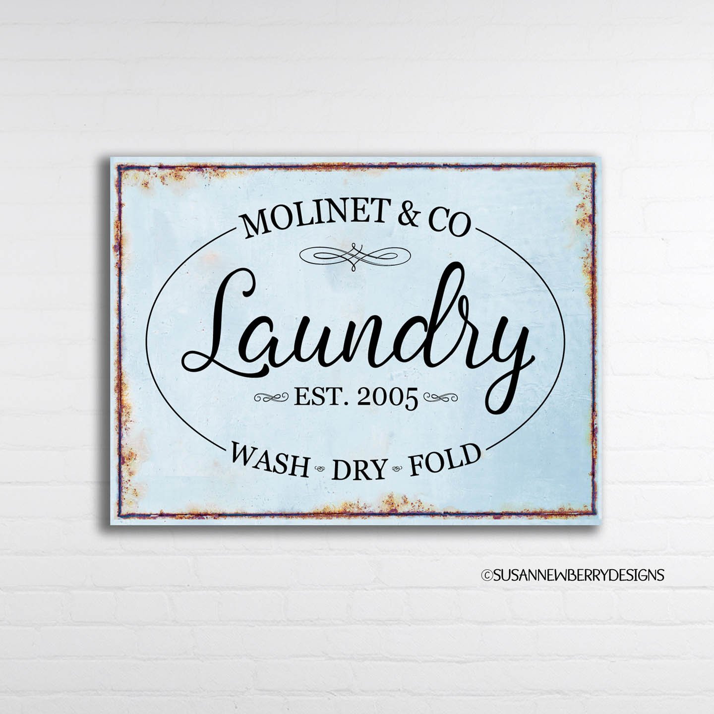 Laundry Metal Sign Background 44B