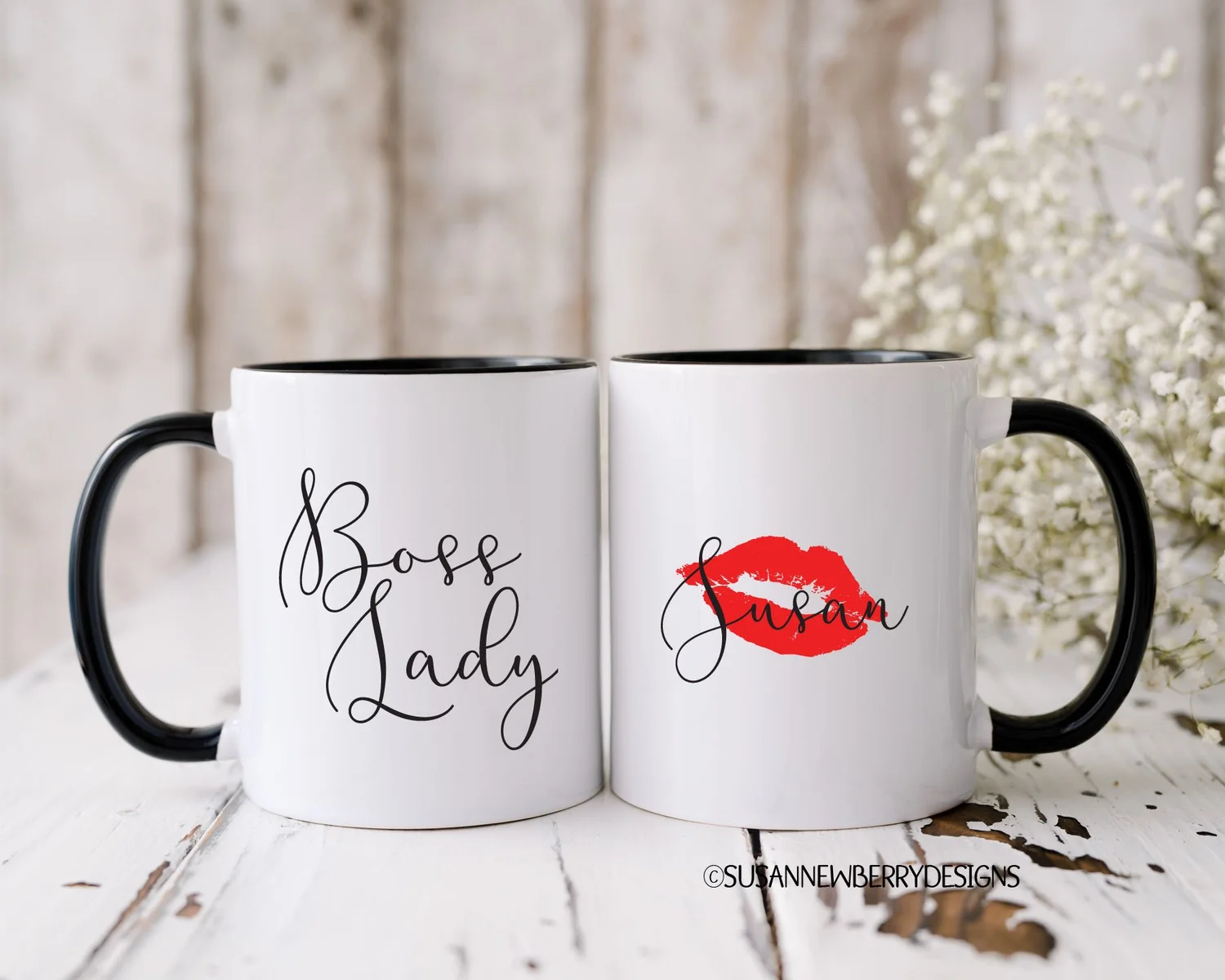 Personalized Boss Lady Coffee Mug  Susan Newberry Designs | Custom wall  art and gifts for all occasions