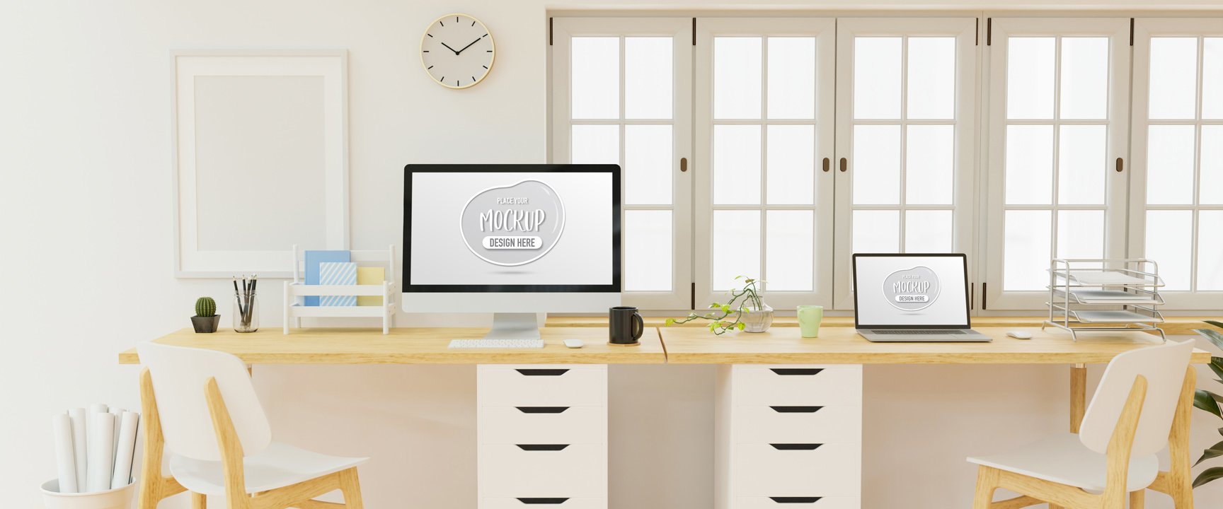 Office with two work zones