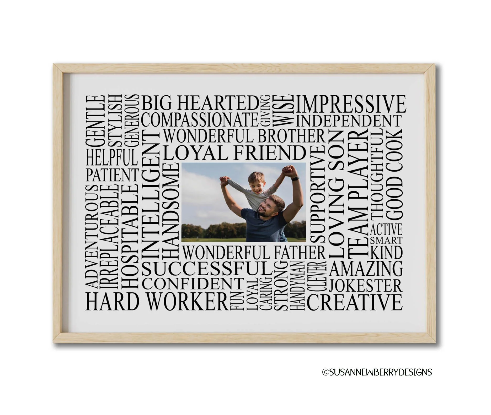 Custom Word Cloud with Photo Print or Canvas Wall Art