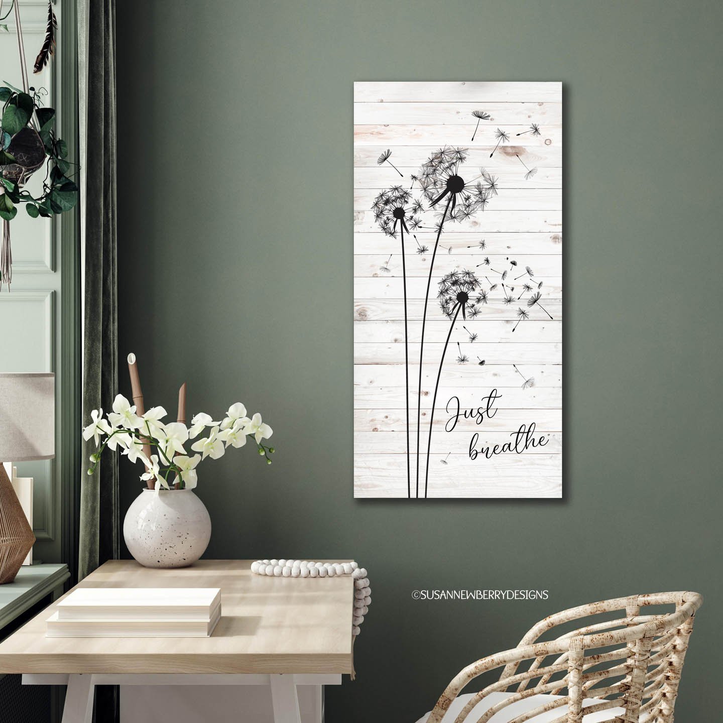 Just breathe FH 40 Farmhouse Canvas Wall Art