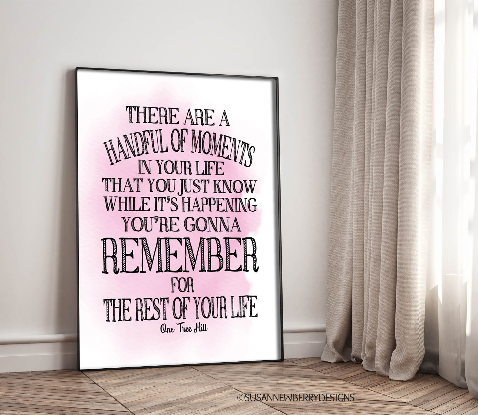 Handful-pink-splash-print-w-black-frame