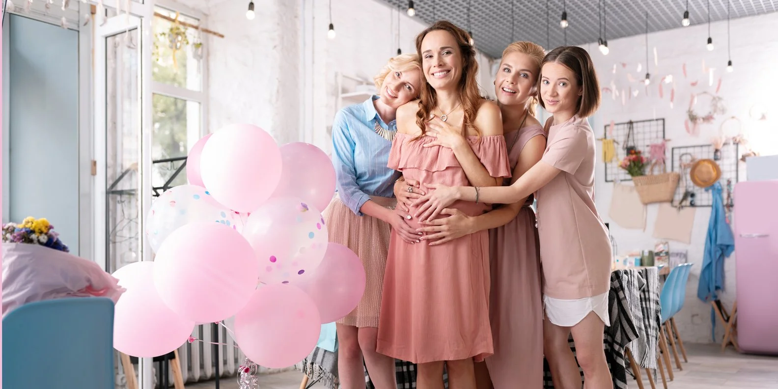 woman enjoying baby shower