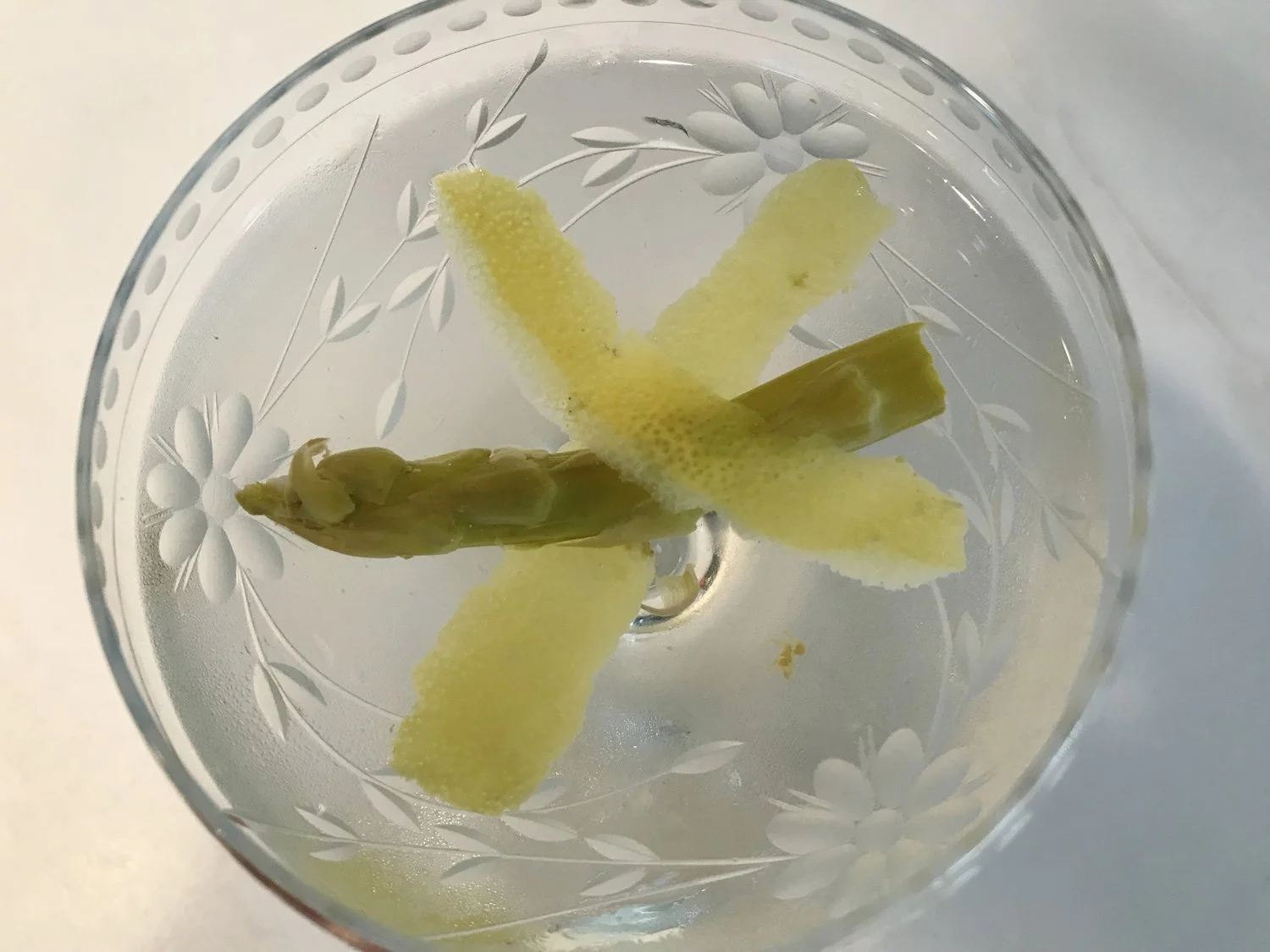 Dirty Martini With Pickled Green Asparagus 