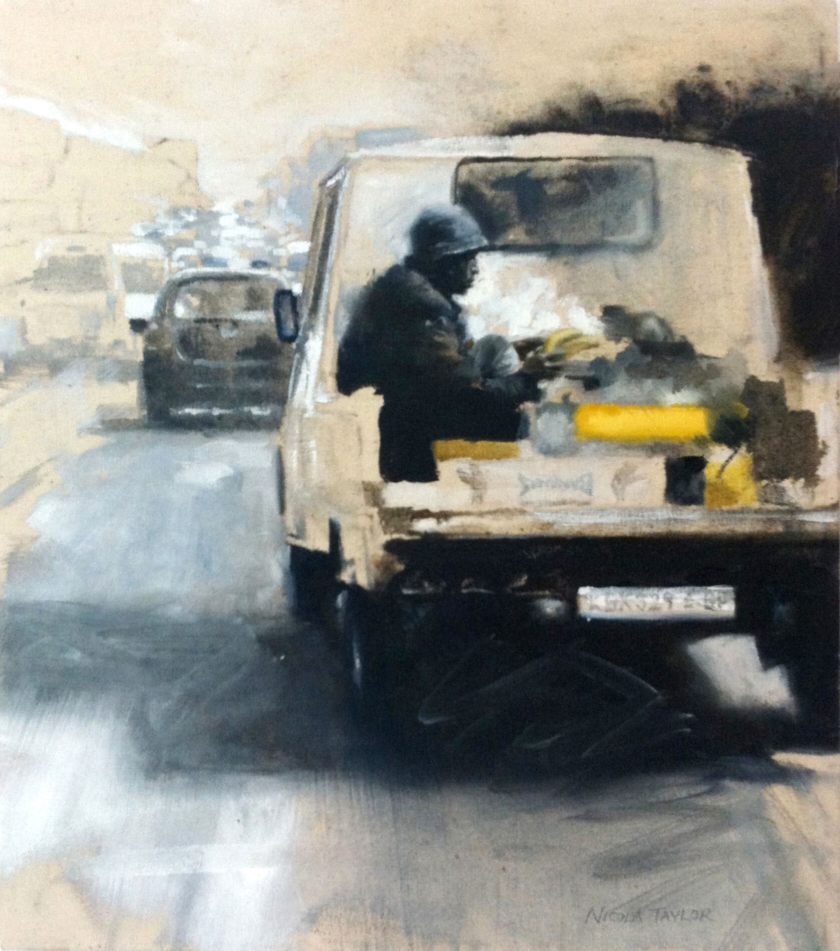 'Banana Bakkie'. 2011, Oil on canvas, 35cm x 40cm
