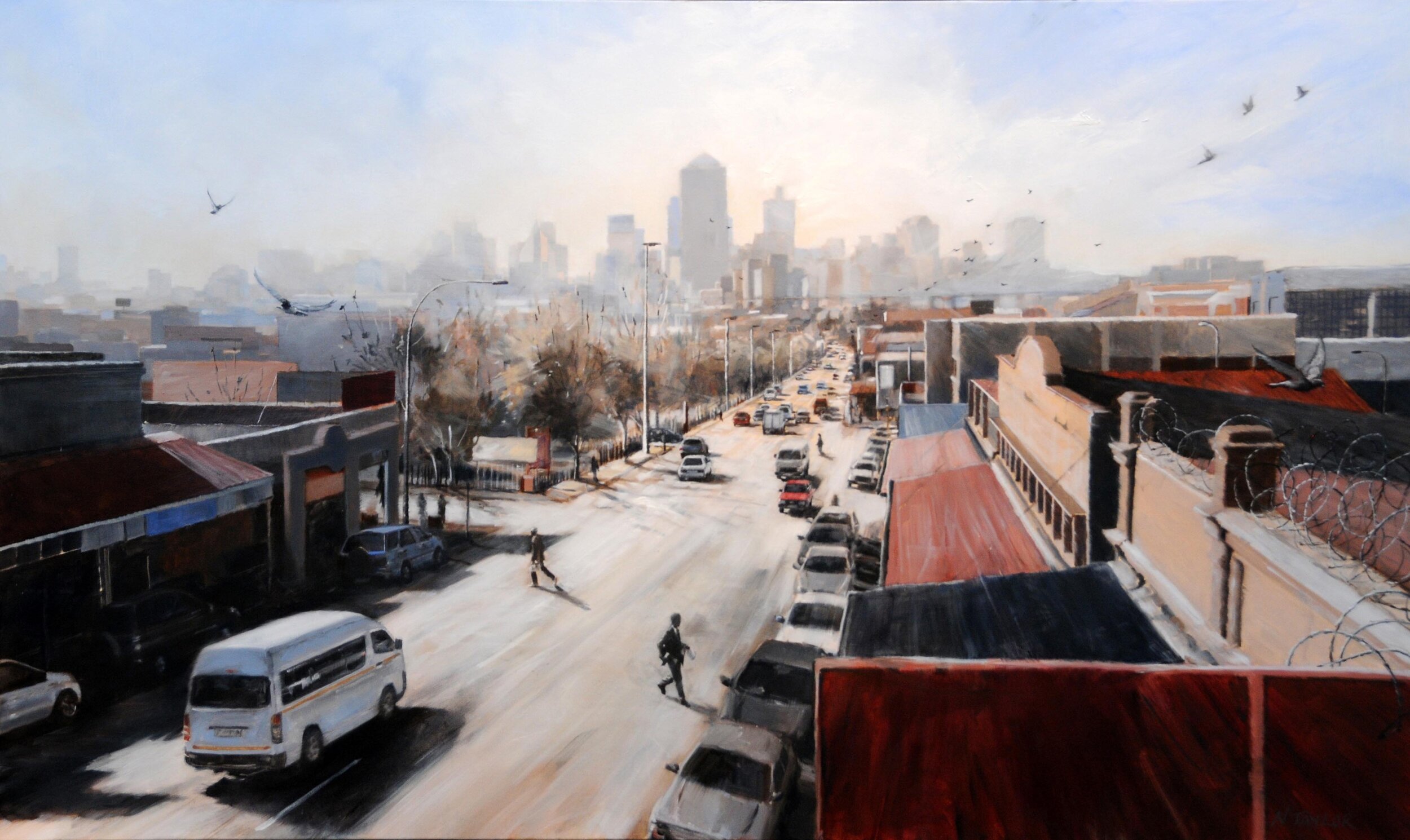  ‘Joburg Street Scene'. 2010. Oil on canvas. 200cm x 120cm 