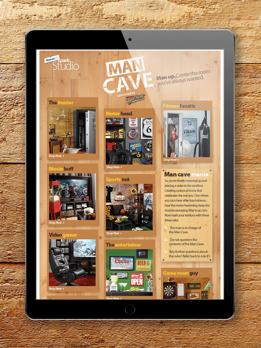 Man Cave Landing Page