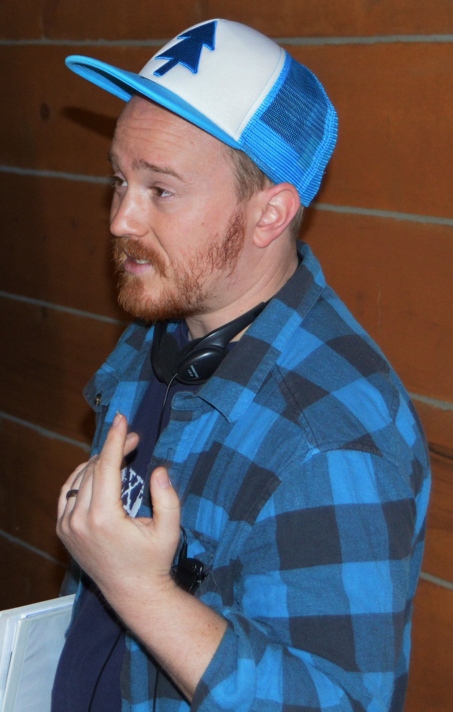 Nate Ruegger on set directing horror film Trust Me