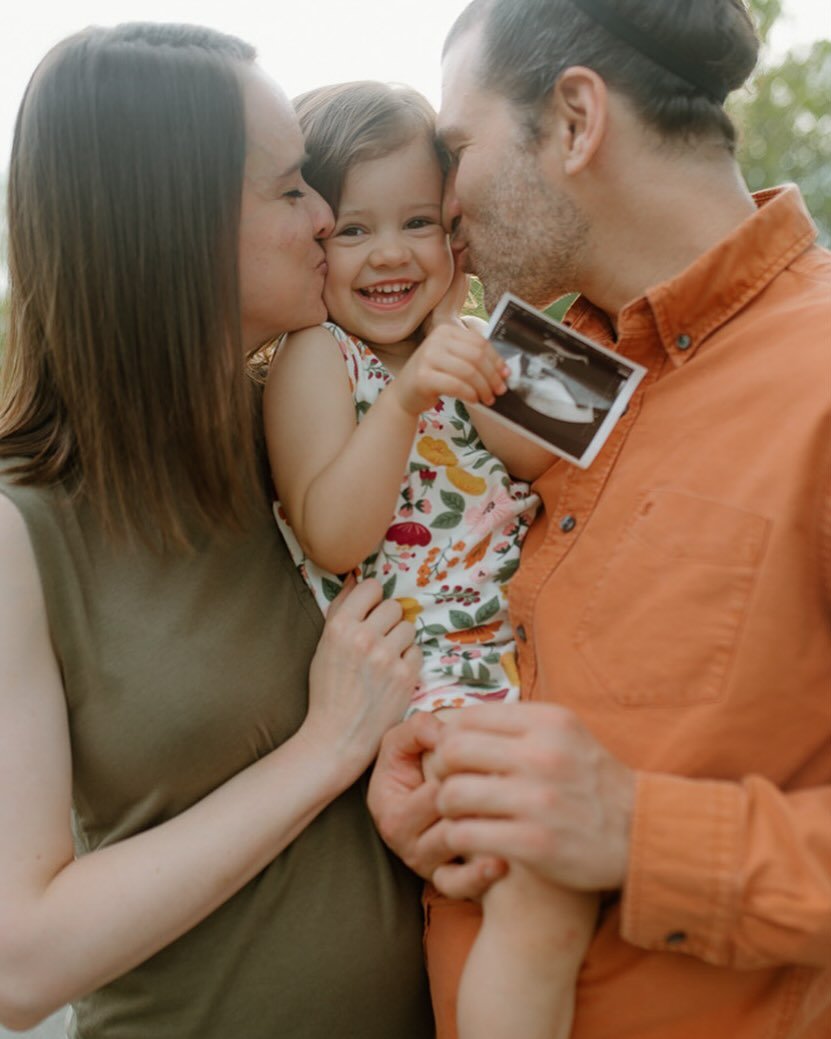 SO grateful to finally share that our rainbow baby girl, Evie June, is due September 2024 🌈&hearts;️