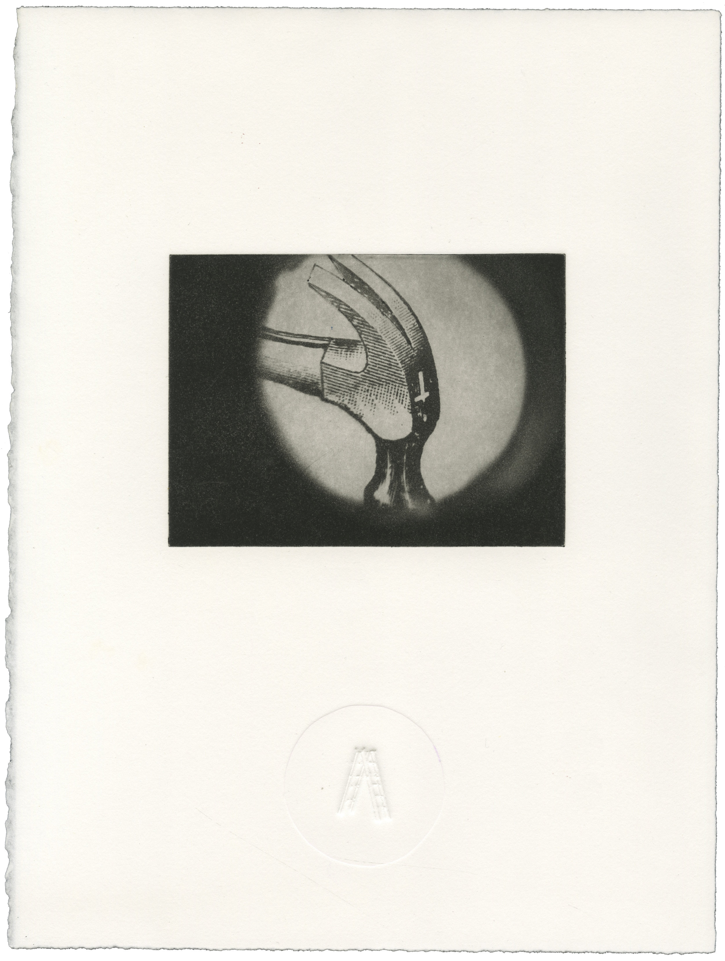   Author/Ladder ,&nbsp;Polymer Intaglio with Blind Emboss, 11x14 inches, 2014 