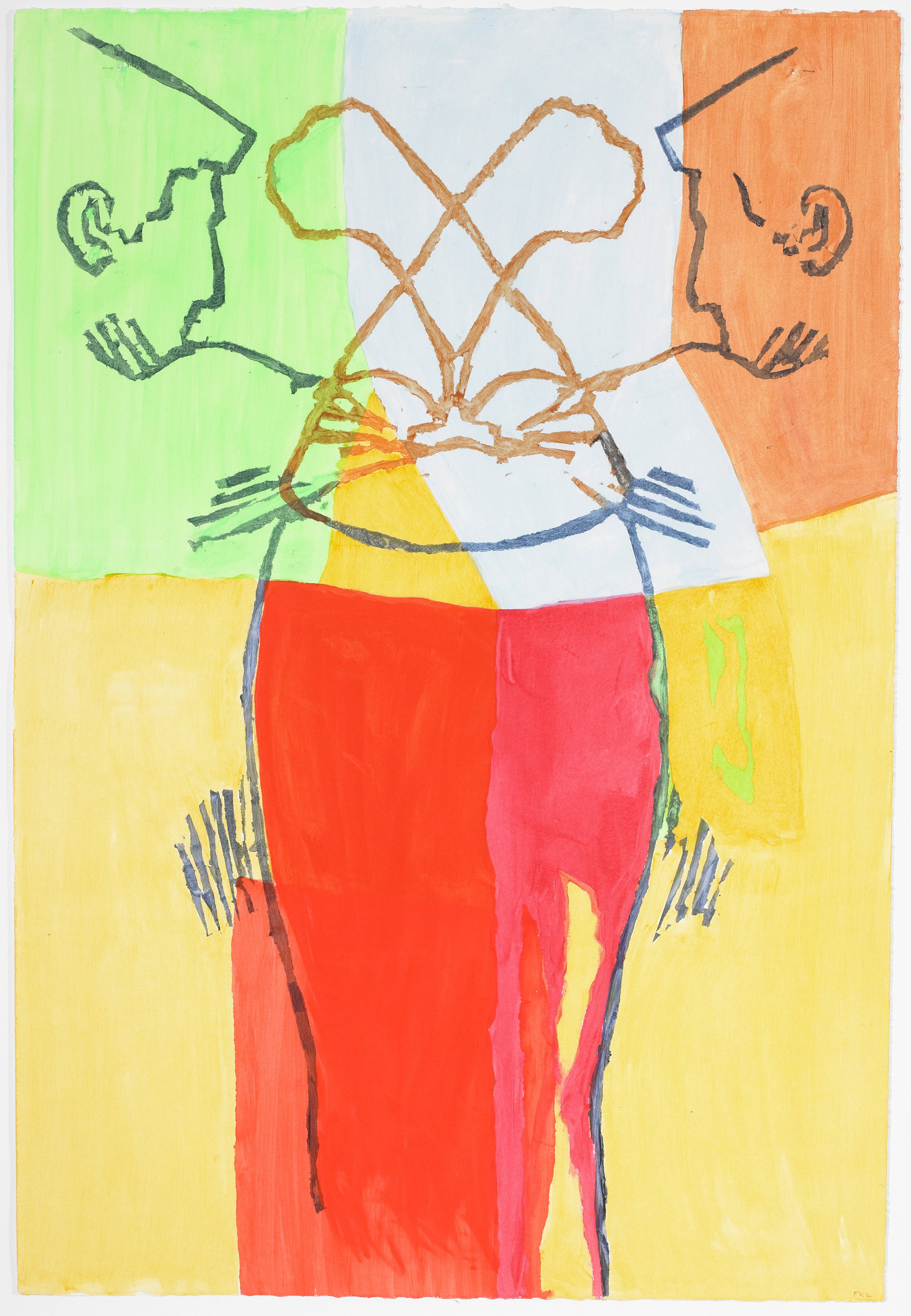   Pessoa Double 1 , acrylic on paper, 2016 