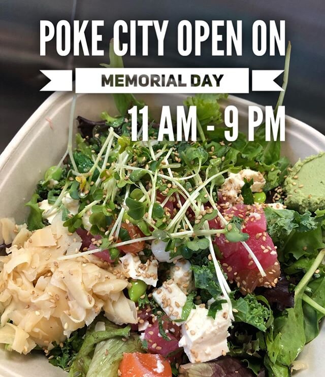 We are open today❤️ #pokebowl #pokecityjohnscreek #pok&eacute;cityjohnscreek #salmon #tuna #spicymayo #avocado #crabmeat #seaweedsalad #atlfoodie #yammy #yelp #instafood #instafoodie #goodeats #hawaiianbowl #glutenfree #instayum #memorialday #mondayl