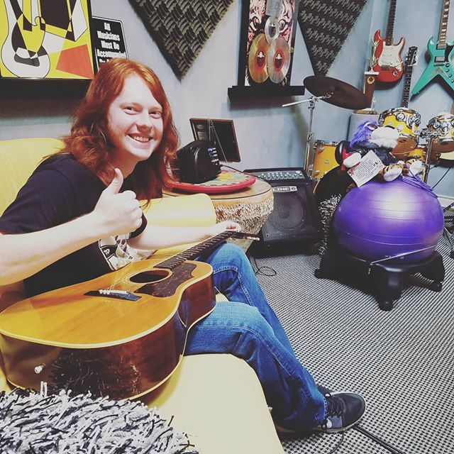 Made a house call to #jimpeterik 's for an emergency restring this morning. Of course, I had to roll with my #rideordie @michaelmacmusic.  Jimbo's J-50 is ready to record more #hitrecords now!!