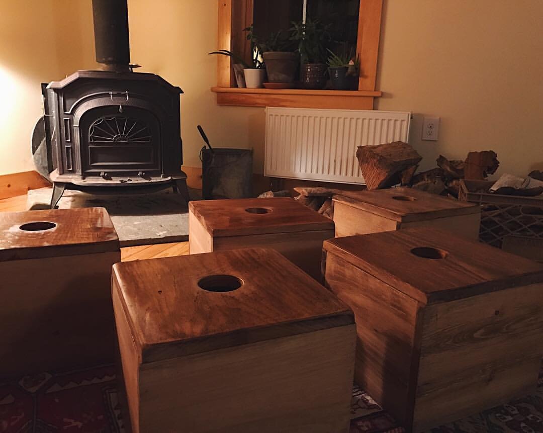 Black walnut stain drying by the wood burning stove