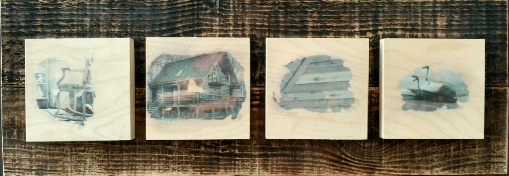 Nathan Goldsmith, Memories Overlap, Acrylic photo transfer on birchwood mounted on burnt pinewood