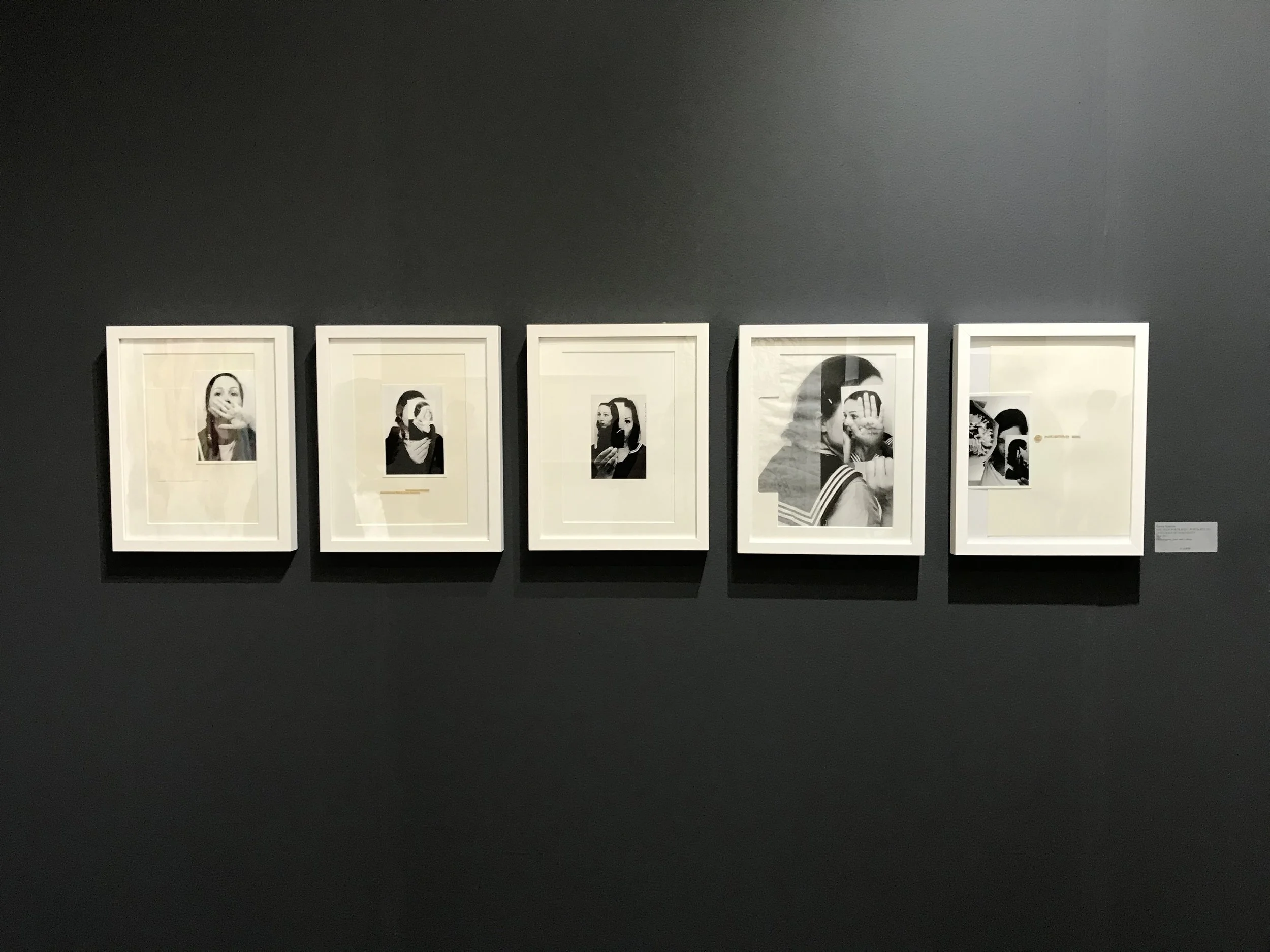  Adapted for UNTITLED, San Francisco, six of Patricia Reinhart's self portraits are displayed, and arranged within a collage with text from Honoré de Balzac's novel "A Woman of Thirty", which emphasizes the female perspective in contemplative gesture