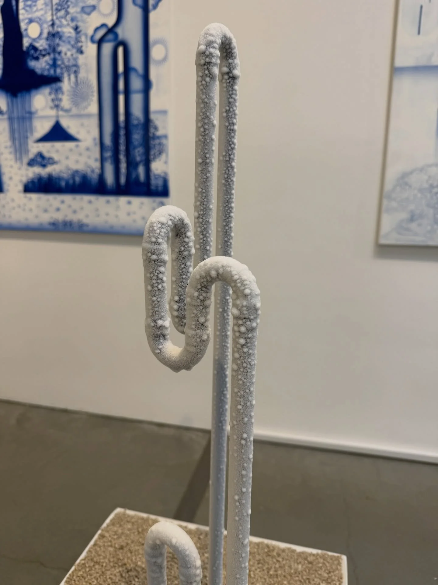 R. Colosky&rsquo;s 𝘐𝘤𝘦 𝘞𝘰𝘳𝘬𝘴 are dynamic sculptural installations that explore natural phenomena through technological intervention. Working with refrigeration mechanics, Colosky harnesses Freon gas and ambient humidity to accumulate ice crys