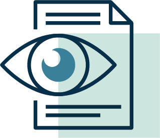 eye over top of paper