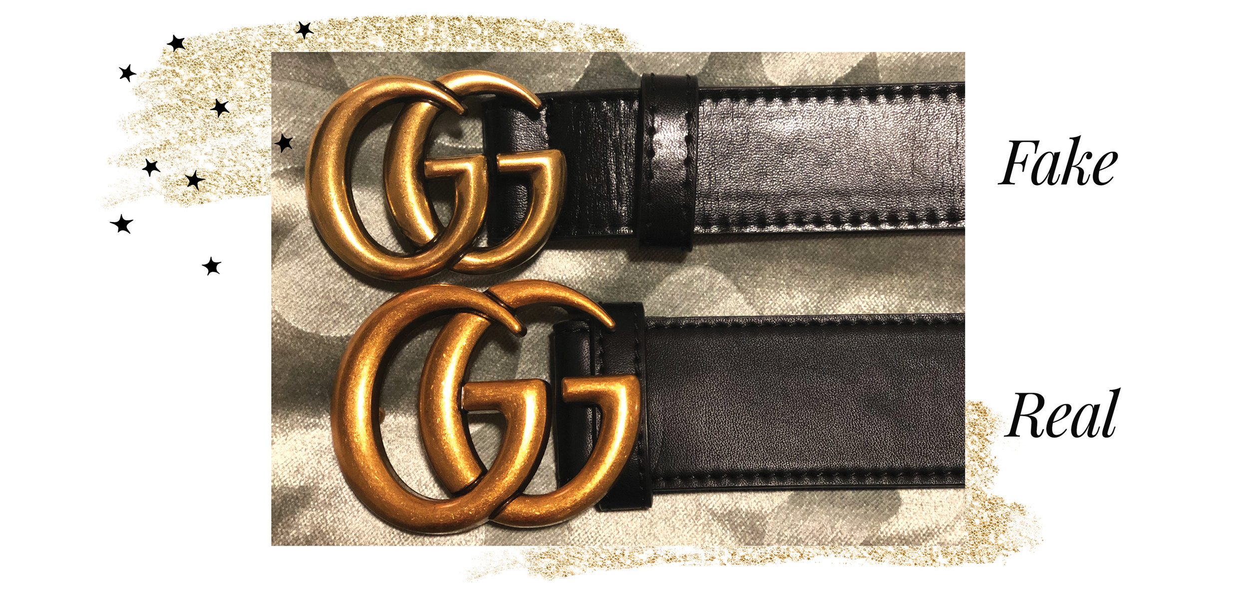 all black gucci belt real vs fake