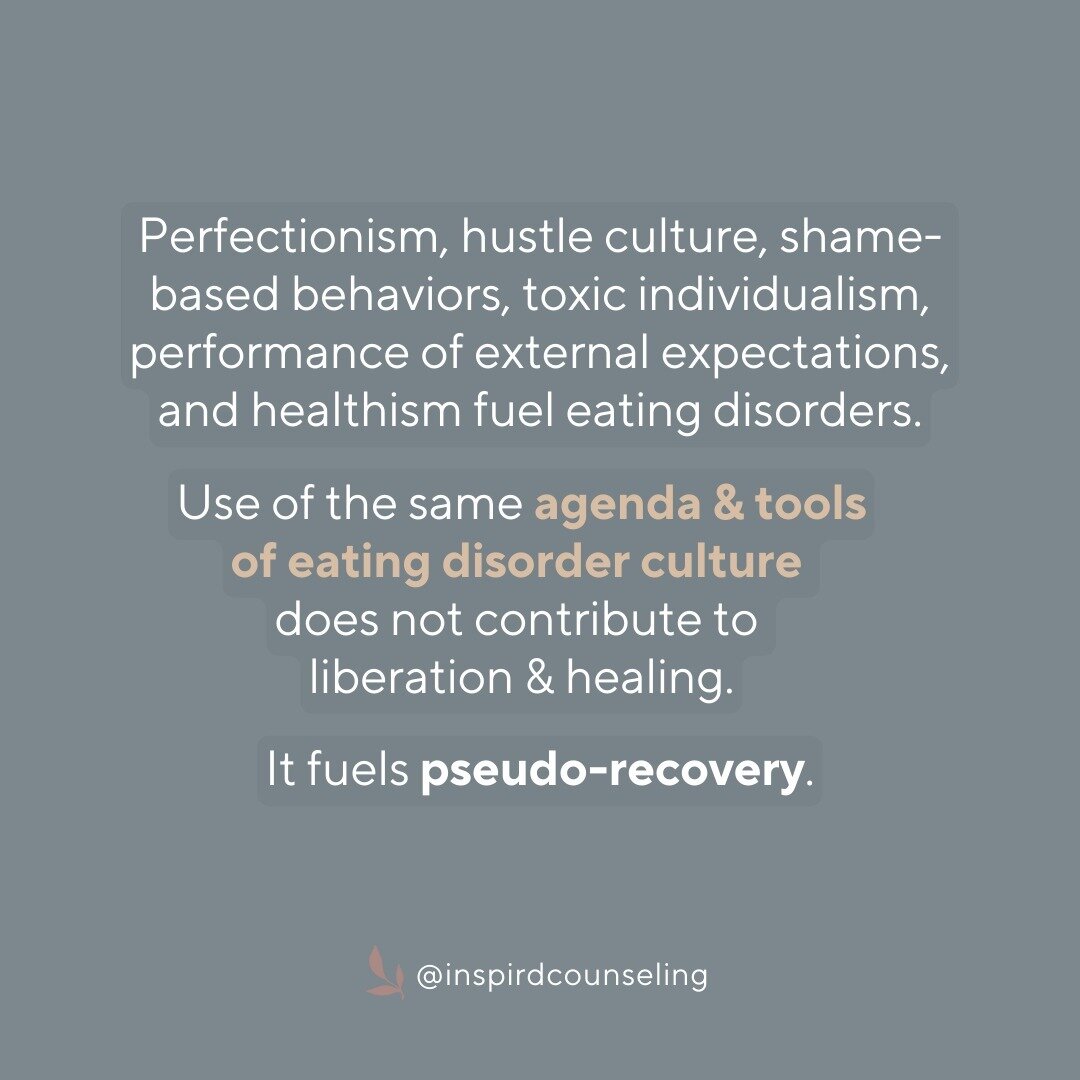 We cannot treat and care for folks with eating disorders if we are actively upholding, abiding by, and valuing the systems &amp; ideals that contribute to eating disorder culture!

We must reject capitalism &amp; hustle culture and uplift abundant re
