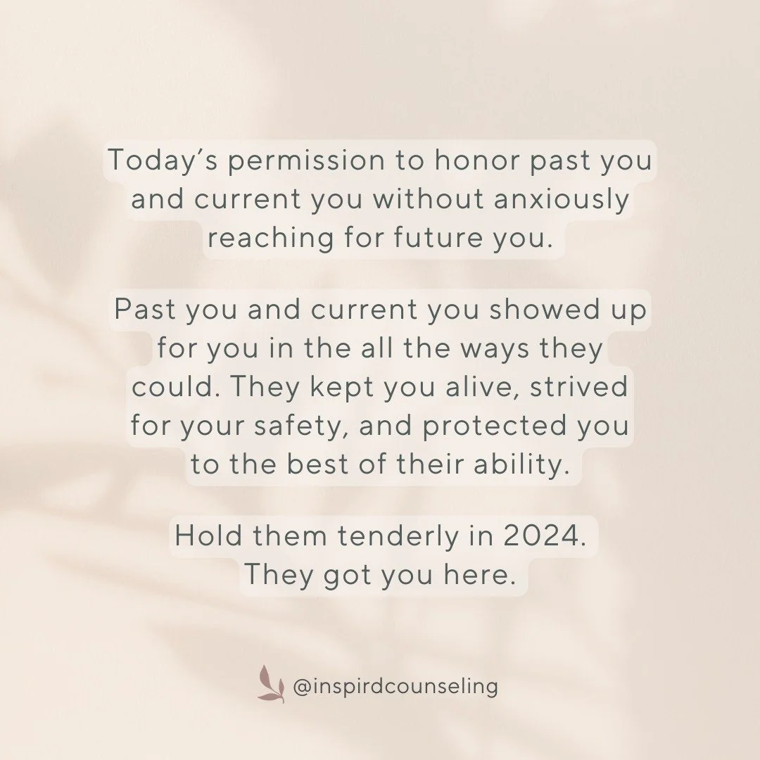 Gentle reminder that in among all of the new year conversations around doing &quot;better&quot; and being &quot;better,&quot; you have permission to honor, recognize, and hold closely past and current you. 

You right now and you then -- they were al