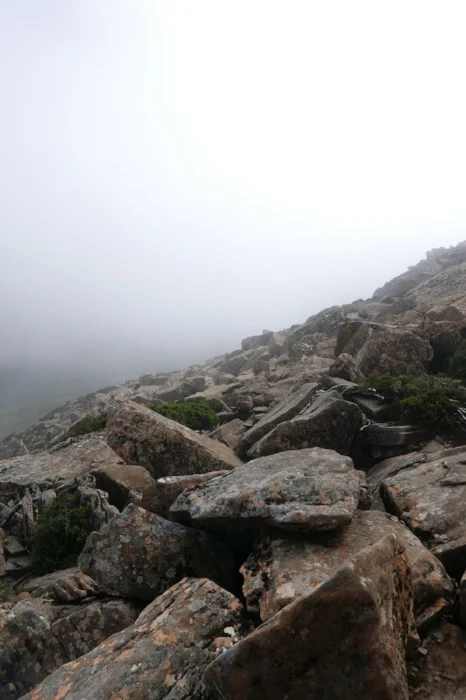 Climbing in the clouds