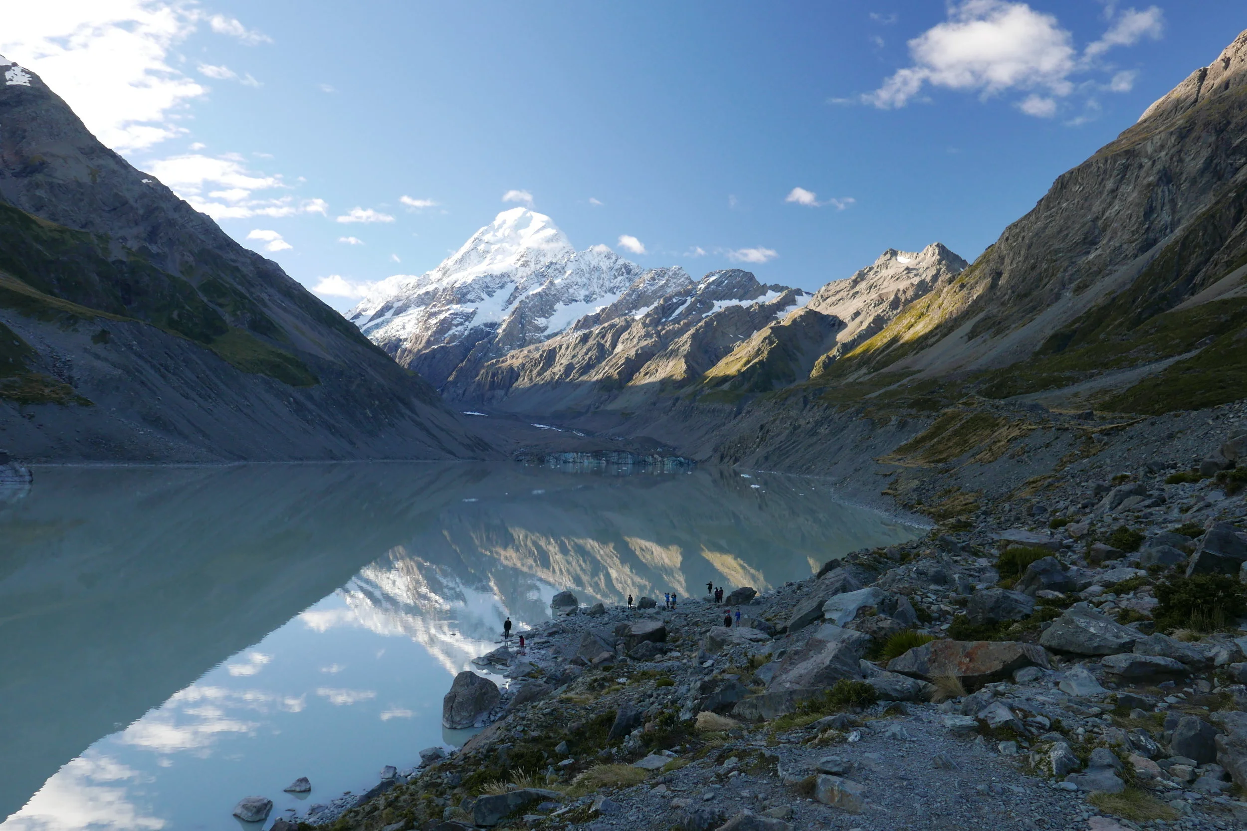 You can see our original plan destination (Mount Cook) in the background.