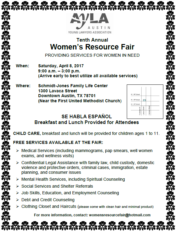  Tenth Annual Women's Resource Fair - Providing Services for Women in Need