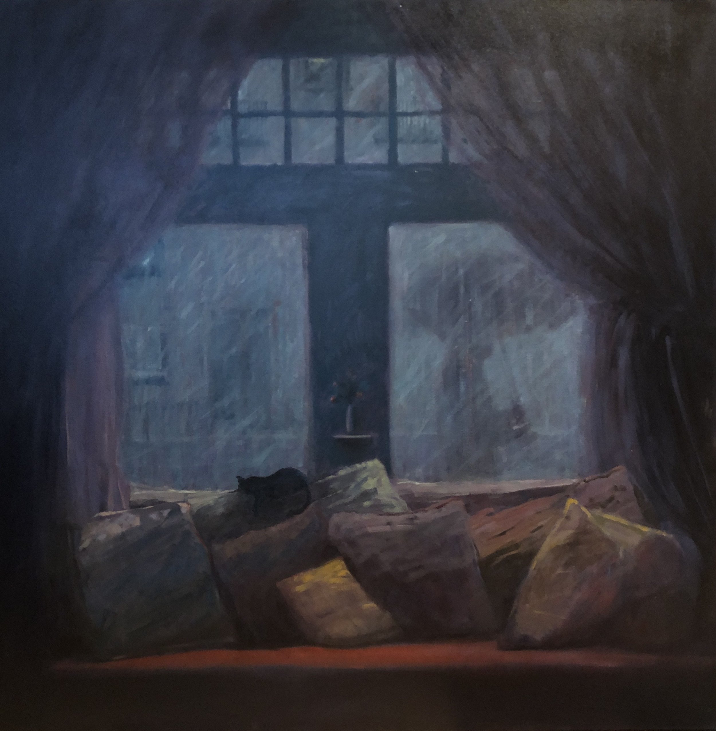 Messages, 2015, oil on canvas, 48 x 48 in.