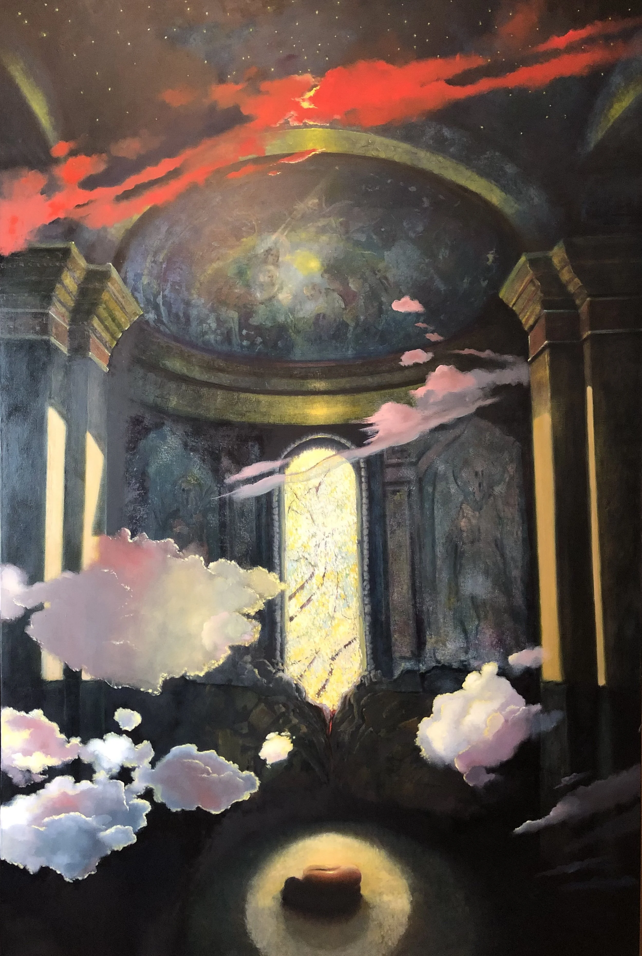 Agnus Dei, Ukraine, 2022–2025, oil on canvas, 72 x 48 in. 